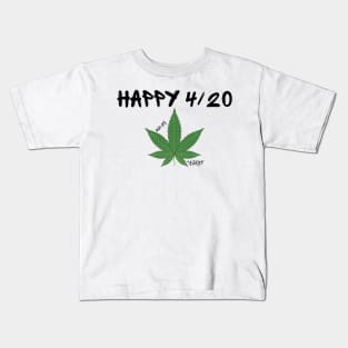 Happy 420 Tegridy weed design. Kids T-Shirt